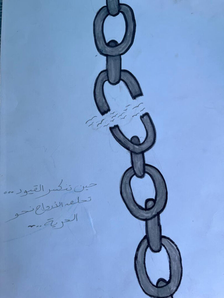DIBUJO CADENAS NIÑOS DE GAZA